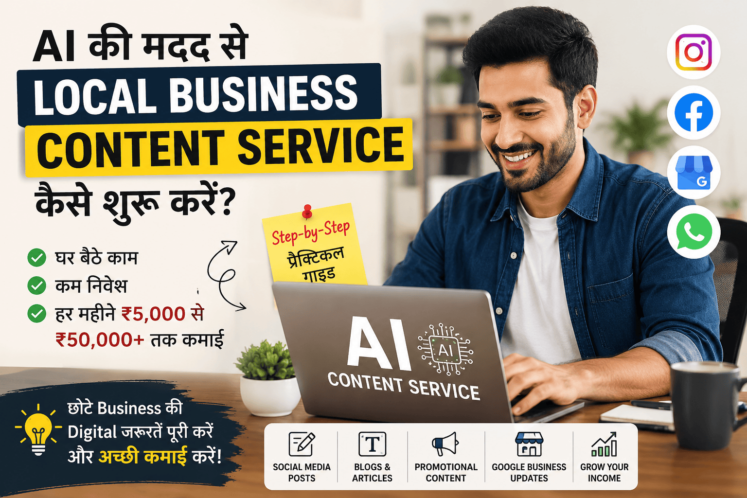 AI की मदद से Local Business Content Service कैसे शुरू करें?