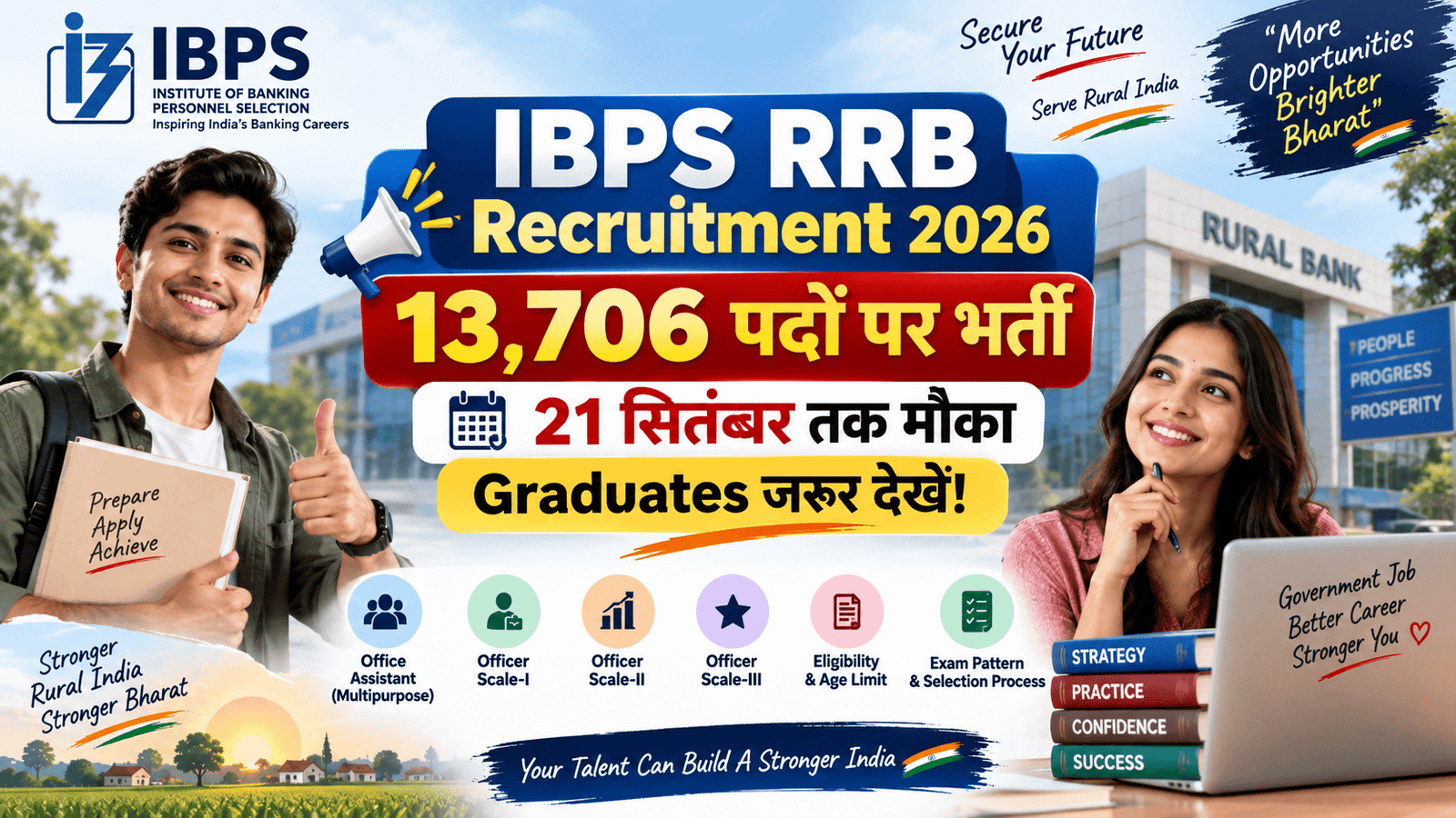 IBPS RRB Recruitment 2026 में 13,706 पदों पर भर्ती और 21 सितंबर तक आवेदन का मौका
