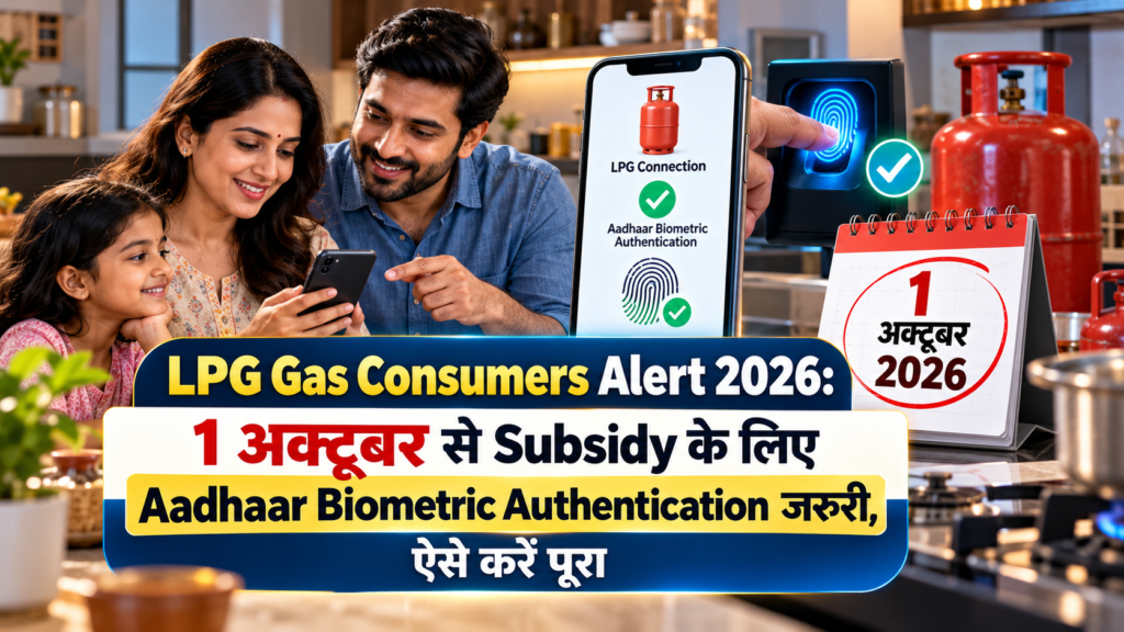 LPG Gas Consumers Alert 2026: 1 अक्टूबर से Subsidy के लिए Aadhaar Biometric Authentication जरूरी, ऐसे करें पूरा