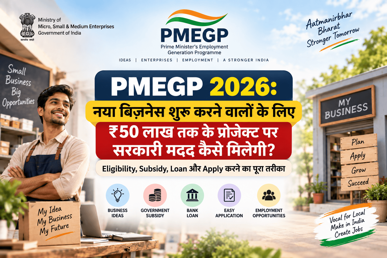 PMEGP 2026 में नया बिज़नेस शुरू करने के लिए सरकारी मदद, loan और subsidy की जानकारी