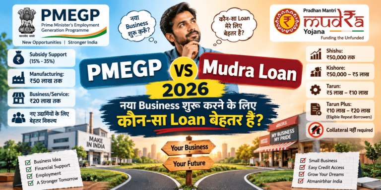 PMEGP vs Mudra Loan 2026: नया Business शुरू करने के लिए कौन बेहतर?